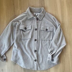 Tan Button-Up Shirt Jacket